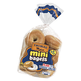 Thomas'® Plain Made with Whole Grains Mini Bagels