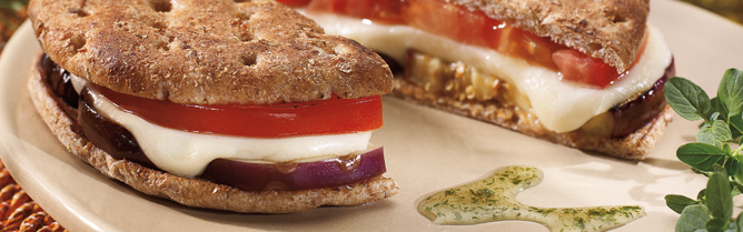 Hot Cheesy Eggplant Sandwich