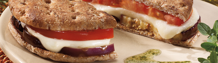 Hot Cheesy Eggplant Sandwich